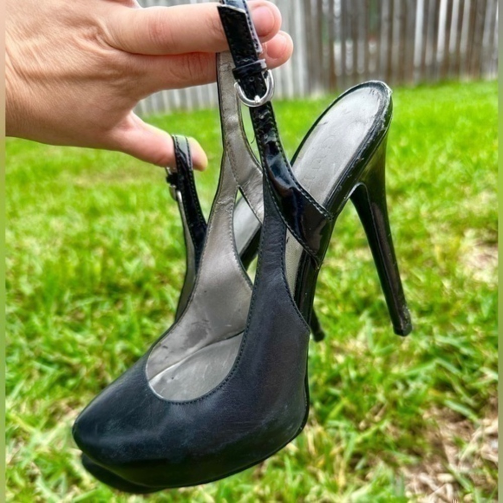 GUESS black slingback pump heels